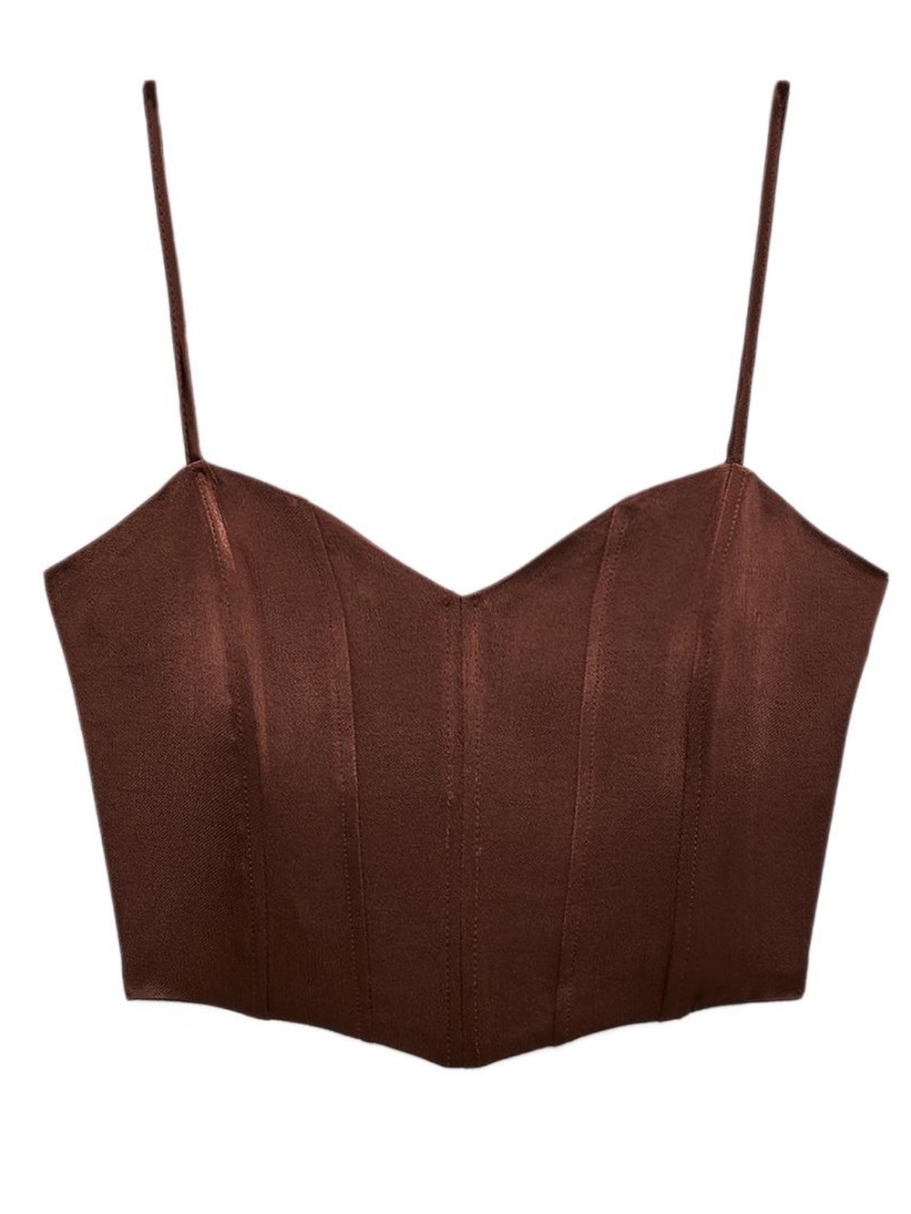 Zara Brown Spaghetti-Strap Bustier Camisole